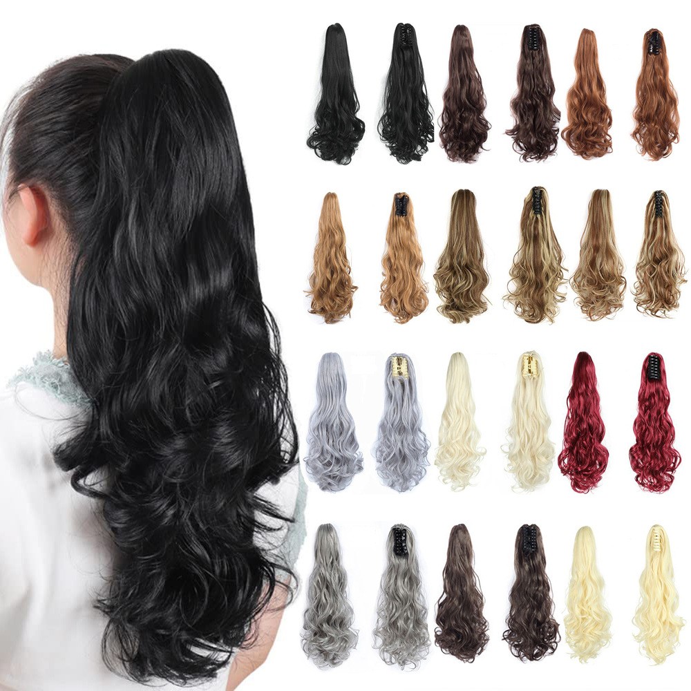 합성 포니테일 연장 클립형 헤어피스 아시아 22인치 웨 - Hair Claw Clip Set 리뷰 및 가격