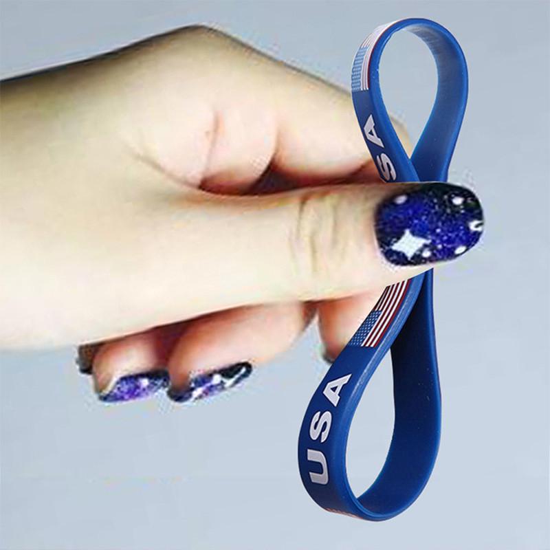 남성 여성을위한 2pcs 미국 국기 팔찌 스포츠 실리콘 - Women Accessories Usa 리뷰 및 가격