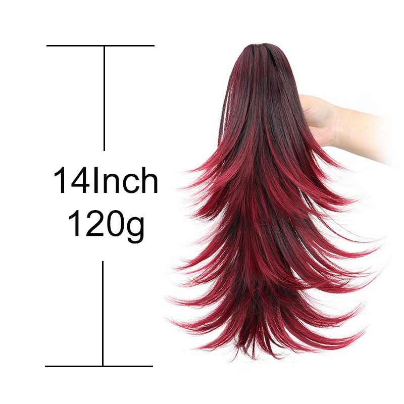 14 인치 합성 짧은 곱슬 계층 포니 테일 머리 확장  - Hair Claw Clip Set 리뷰 및 가격