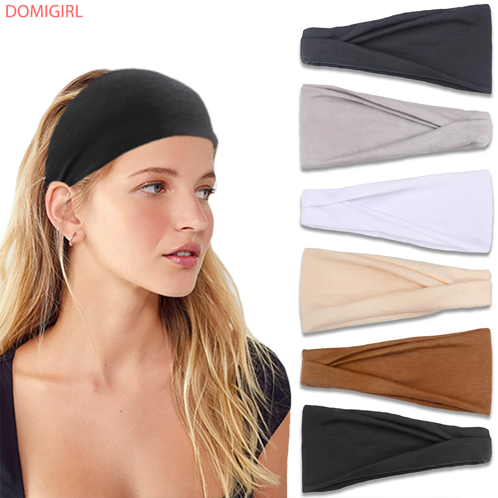 새로운 솔리드 컬러 탄성 헤어 밴드 요가 운동 땀 흡수 - Women'S Exercise Accessories 리뷰 및 가격