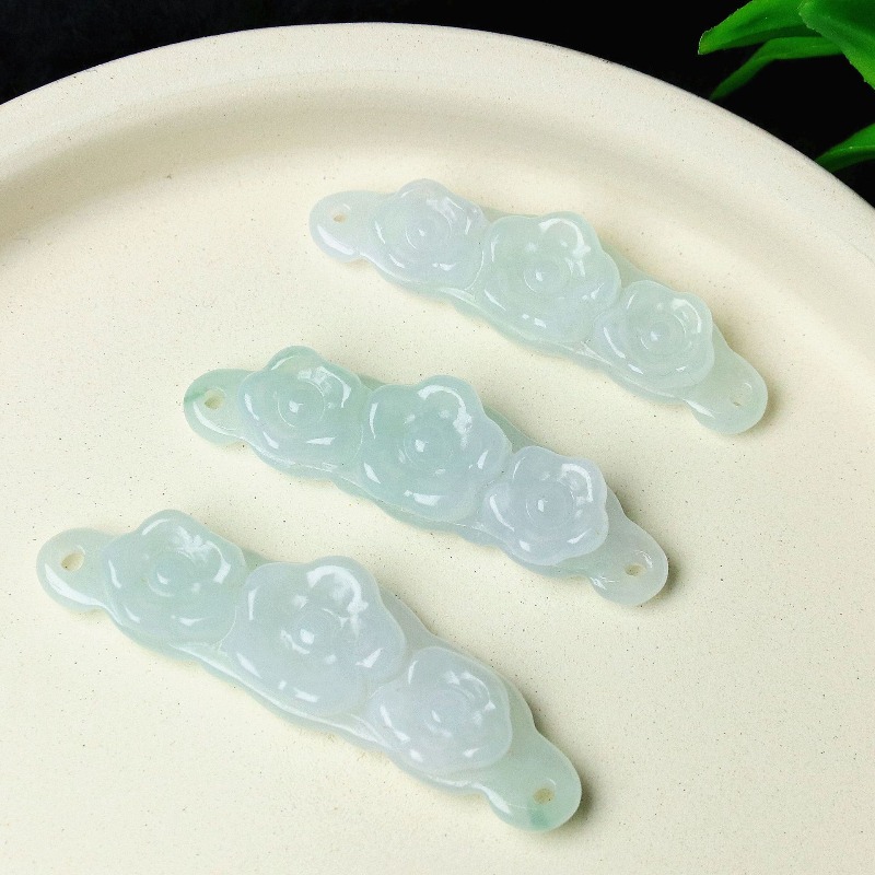 1pc 천연 경옥 에메랄드 꽃 핸드 카드 DIY 액세서 - Women Accessories Gift 리뷰 및 가격