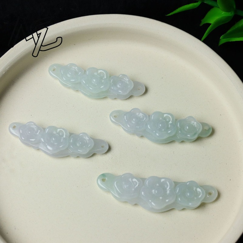 1pc 천연 경옥 에메랄드 꽃 핸드 카드 DIY 액세서 - Women Accessories Gift 리뷰 및 가격