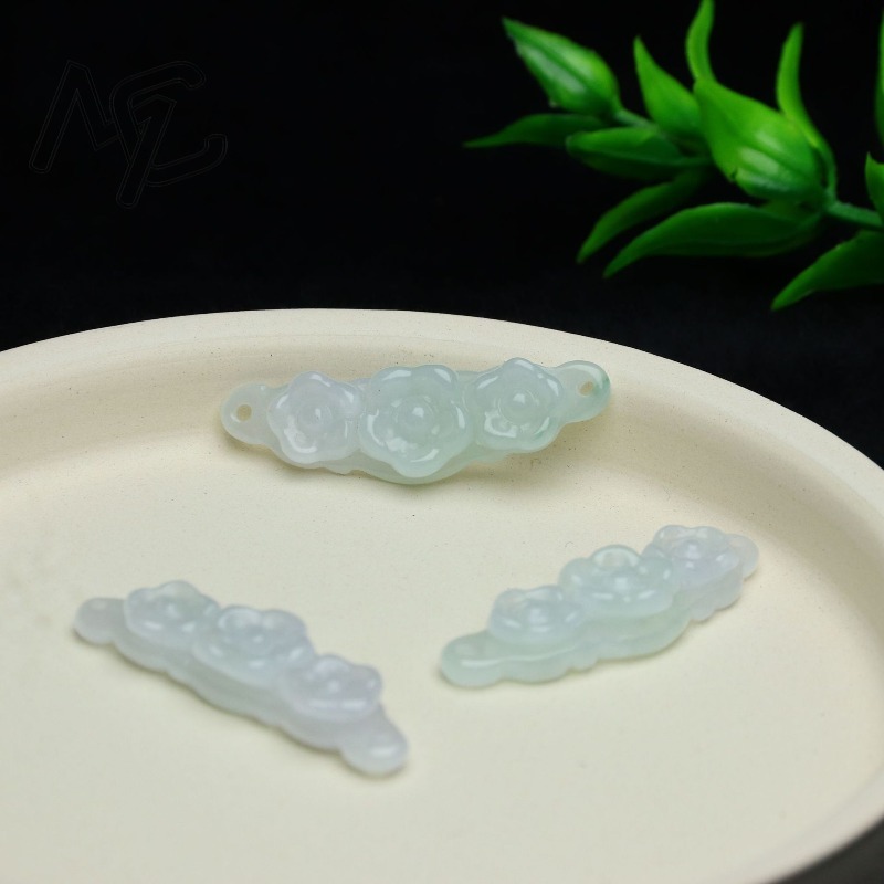 1pc 천연 경옥 에메랄드 꽃 핸드 카드 DIY 액세서 - Women Accessories Gift 리뷰 및 가격