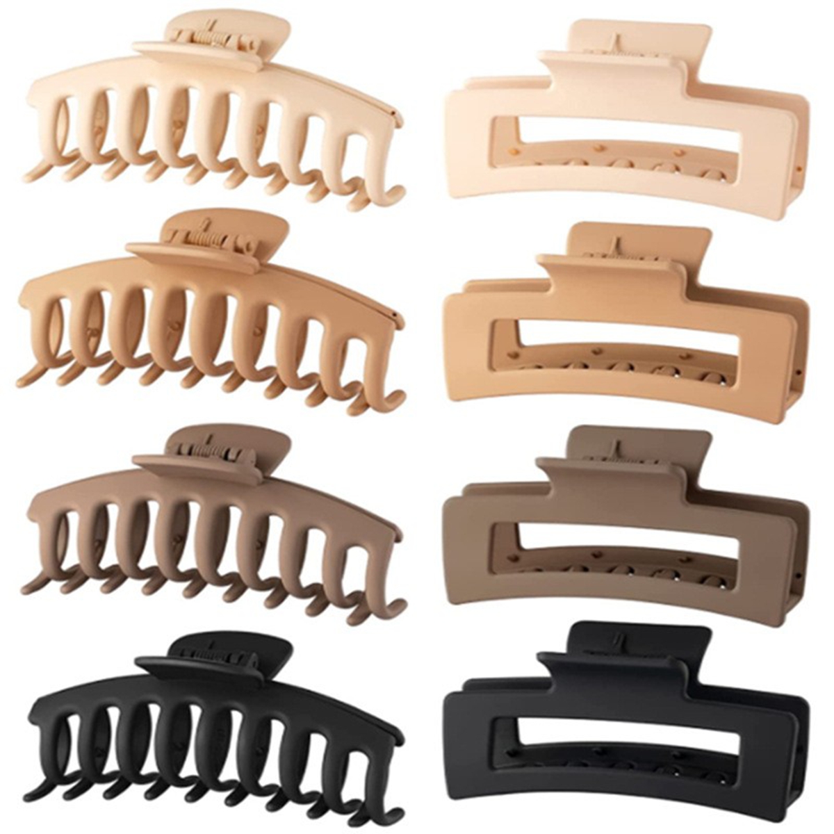 여성용 블랙 헤어 클립 - 8개입 4.3인치 대형 무광 - Hair Claw Clip Set 리뷰 및 가격