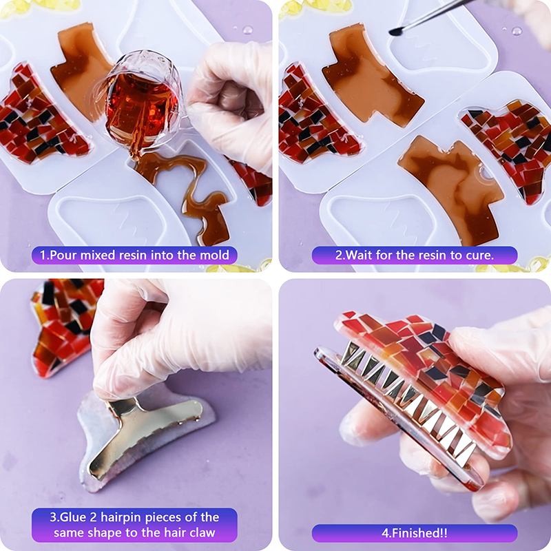 헤어 클로 클립 실리콘 수지 금형, 금속 기하학적 바레 - Hair Claw Clip Set 리뷰 및 가격