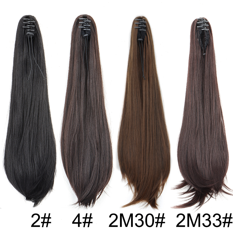 우아한 합성 포니테일 여성용 긴 직선 머리 포니테일 헤 - Hair Claw Clip Set 리뷰 및 가격