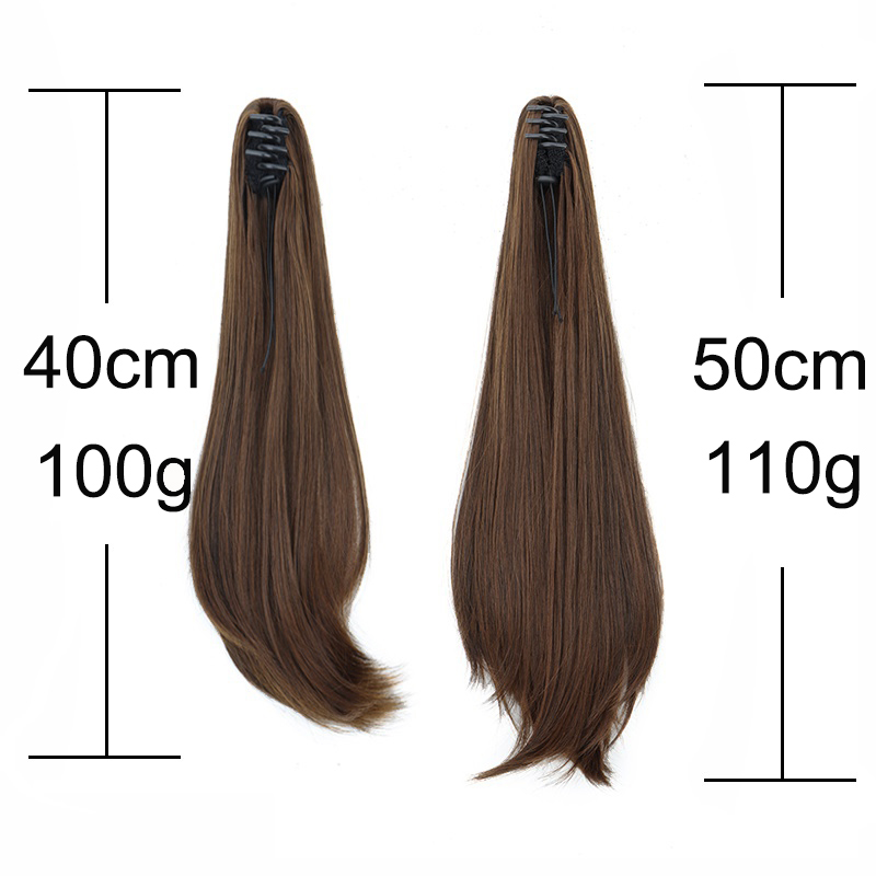 우아한 합성 포니테일 여성용 긴 직선 머리 포니테일 헤 - Hair Claw Clip Set 리뷰 및 가격