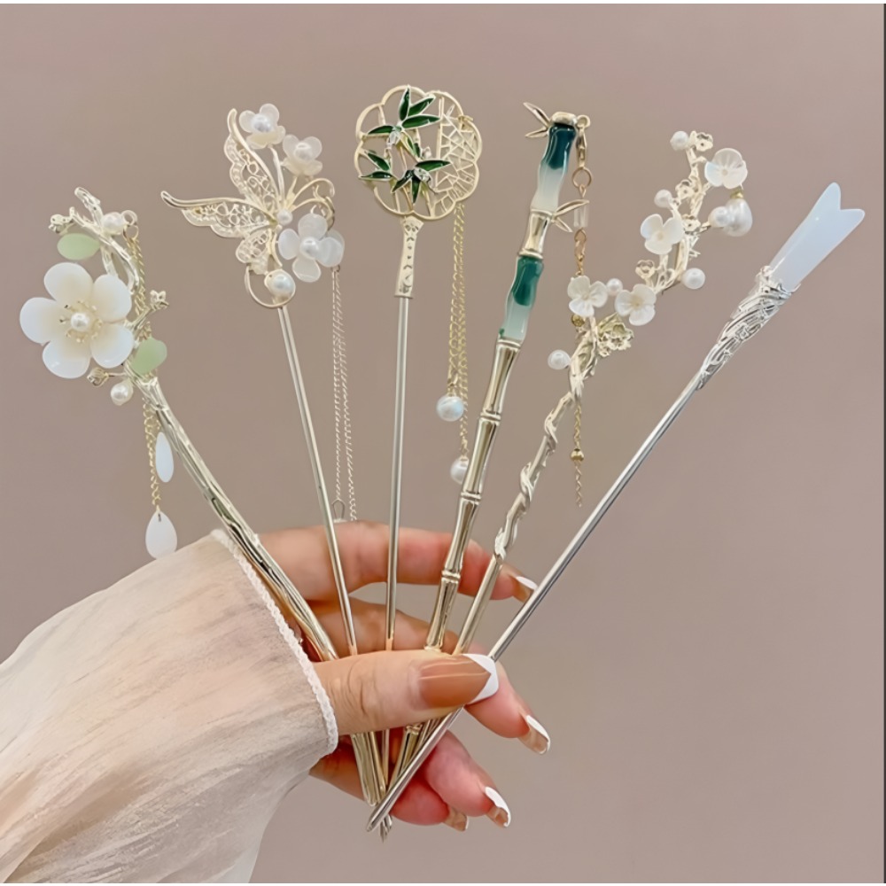 1/6pcs 우아한 중국 스타일 태슬 헤어 스틱 전통  - Women'S Accessories Designer 리뷰 및 가격