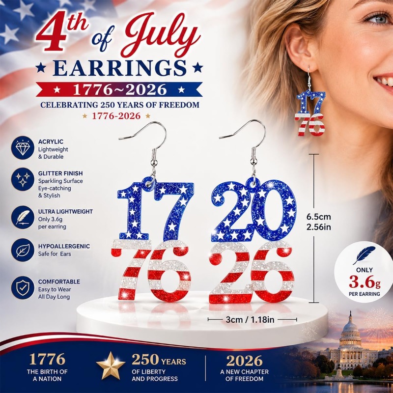 250주년 기념 미국 상품, 애국적인 빨간색 흰색 파란 - Women Accessories Usa 리뷰 및 가격