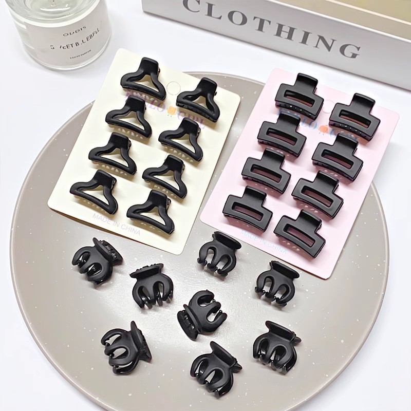 8 개/대 달콤한 소녀들을위한 검은 색 다채로운 기하학 - Hair Claw Clip Set 리뷰 및 가격
